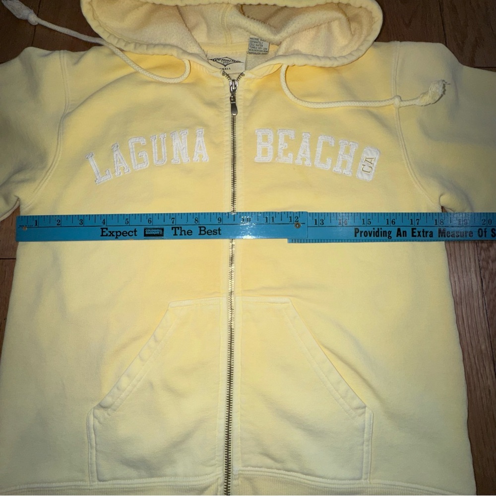 Laguna Beach Zip-Up Hooded Sweatshirt - Pale Yellow - Picture 6 of 11